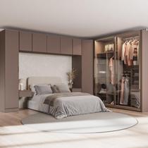 Guarda-Roupa Modulado de Canto Obliquo 8 Peças 9 Portas Reflectas Orion CabeCasa MadeiraOriginals Mocha Guarda-Roupa Modulado de Canto Obliquo 8 Peças 9 Portas Reflectas Orion CabeCasa MadeiraOriginals Mocha