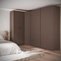 Guarda Roupa Modulado de Canto Obliquo com 5 Portas Orion Cabecasa Madeira Originals Mocha Guarda Roupa Modulado de Canto Obliquo com 5 Portas Orion Cabecasa Madeira Originals Mocha