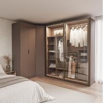 Guarda-Roupa Modulado de Canto Obliquo com 5 Portas Reflectas Orion CabeCasa MadeiraOriginals Mocha/Reflecta Guarda-Roupa Modulado de Canto Obliquo com 5 Portas Reflectas Orion CabeCasa MadeiraOriginals Mocha/Reflecta