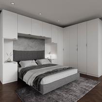 Guarda Roupa Modulado de Casal 12 Portas 6 Peças 2 Mesas de Cabeceira Hera CabeCasa MadeiraOriginals Guarda Roupa Modulado de Casal 12 Portas 6 Peças 2 Mesas de Cabeceira Hera CabeCasa MadeiraOriginals
