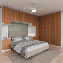 Guarda Roupa Modulado de Casal 12 Portas 6 Peças 2 Mesas de Cabeceira Hera CabeCasa MadeiraOriginals