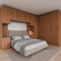 Guarda Roupa Modulado de Casal 12 Portas 6 Peças 2 Mesas de Cabeceira Hera CabeCasa MadeiraOriginals