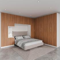 Guarda Roupa Modulado de Casal 12 Portas 6 Peças Hera CabeCasa MadeiraMadeira Branco Geada/Louro