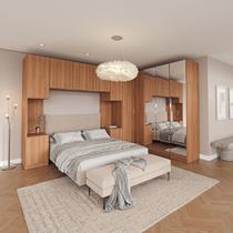 Guarda Roupa Modulado de Casal com Espelho 12 Portas e 2 Cabeceiras Hera CabeCasa MadeiraOriginals Guarda Roupa Modulado de Casal com Espelho 12 Portas e 2 Cabeceiras Hera CabeCasa MadeiraOriginals