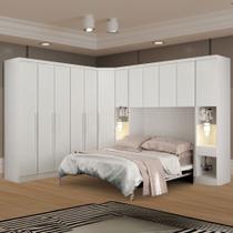 Guarda-Roupa Modulado de Casal Safira 002 em MDF com 12 Portas e 8 Gavetas Una Mobília