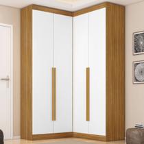Guarda-Roupa Modulado Dormitório Casal Canto com 4 Portas Versatille Yescasa Marrom/Freijó/Branco Guarda-Roupa Modulado Dormitório Casal Canto com 4 Portas Versatille Yescasa Marrom/Freijó/Branco