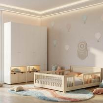 Guarda-roupa Modulado e Cama Casal Montessoriano Infantil Wave Casatema Madeiraoriginals Guarda-roupa Modulado e Cama Casal Montessoriano Infantil Wave Casatema Madeiraoriginals