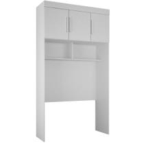 Guarda Roupa Modulado Individual Aéreo Solteiro Orion Branco 3 Portas Leifer Móveis