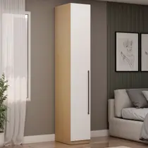 Guarda-Roupa Modulado Infinity 1 Porta 4 Prateleiras Savana/Branco - Genialflex Guarda-Roupa Modulado Infinity 1 Porta 4 Prateleiras Savana/Branco - Genialflex