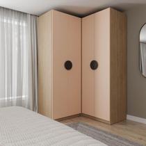Guarda-roupa Modulado Joy 2 Peças Canto, Nicho com 2 Gavetas Cabecasa Madeiramadeira Salmão
