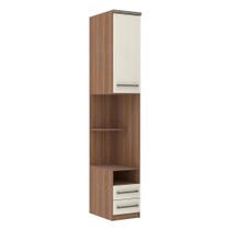 Guarda Roupa Modulado Mesa de Cabeceira Alta Connect 38 cm 1 Porta e 2 Gavetas Luciane Móveis.