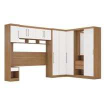 Guarda Roupa Modulado Módena Composição 18 Casal 77018 Amêndola Touch / Branco Demóbile
