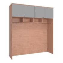Guarda Roupa Modulado Ponte 4 Portas 2450X1730mm Setiba Plus Rimo Carvalho/Fendi