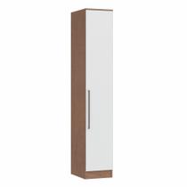 Guarda Roupa Modulado Requinte com 1 Porta - Macadâmia/Branco Line