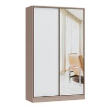 Guarda Roupa Modulado Requinte com 2 Portas de Correr e Espelho - Duna Line/Branco Line Guarda Roupa Modulado Requinte com 2 Portas de Correr e Espelho - Duna Line/Branco Line