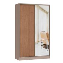 Guarda Roupa Modulado Requinte com 2 Portas de Correr e Espelho - Duna Line/Macadâmia Guarda Roupa Modulado Requinte com 2 Portas de Correr e Espelho - Duna Line/Macadâmia