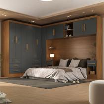 Guarda-Roupa Modulado Soberano 11 Portas 8 Gavetas Cinamomo/Chumbo - Panorama Móveis