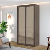 Guarda-Roupa Modulado Solteiro 1,20m 2 Portas de Correr com Espelhos 3 Gavetas Reflecta MDF Attuale