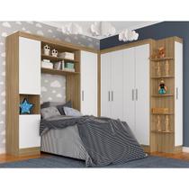 Guarda Roupa Modulado Solteiro Andrea Boreal/branco - Móveis Arapongas Guarda Roupa Modulado Solteiro Andrea Boreal/branco - Móveis Arapongas