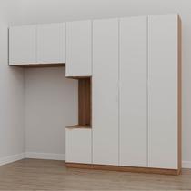Guarda-Roupa Modulado Solteiro com Mesa de Cabeceira 7 Portas 3 Peças Hera CabeCasa MadeiraOriginals Guarda-Roupa Modulado Solteiro com Mesa de Cabeceira 7 Portas 3 Peças Hera CabeCasa MadeiraOriginals