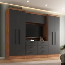 Guarda-roupa Modulado Viena 4 Portas 6 Gavetas 3 Peças Espresso Móveis Guarda-roupa Modulado Viena 4 Portas 6 Gavetas 3 Peças Espresso Móveis