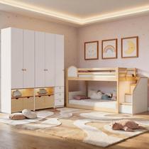 Guarda-roupa Modulado Wave e Beliche Montessoriano New Garden Casatema Madeiraoriginals