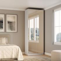Guarda Roupa Modular 2 Portas Espelho com Prateleiras/Cabideiros 90 cm Altezza Belmax