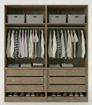 Guarda-Roupa Modular 4 Portas 6 Gavetas 1011 Ilan Castanho