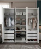 Guarda-Roupa Modular 6 Portas 9 Gavetas 1013 Ilan Branco