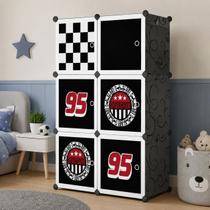 Guarda Roupa Modular 6 Portas Armário Organizador Black