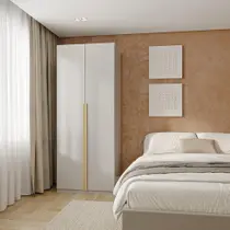 Guarda-Roupa Modular 80cm com Portas e Gaveteiro Jade CabeCasa MadeiraMadeira Cinza Urbano