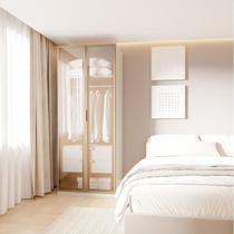 Guarda-Roupa Modular 80cm com Portas Reflecta e Gaveteiro Jade CabeCasa MadeiraOriginals