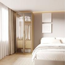 Guarda-Roupa Modular 80cm com Portas Reflecta e Gaveteiro Jade CabeCasa MadeiraOriginals