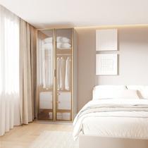 Guarda-Roupa Modular 80cm com Portas Reflecta e Gaveteiro Jade CabeCasa MadeiraOriginals Cinza/Urbano
