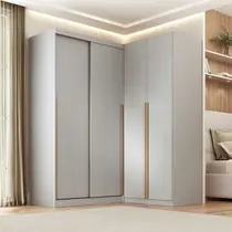 Guarda-roupa Modular de Canto 2 Peças 2 Portas com 2 Portas de Correr Jade CabeCasa MadeiraOriginals