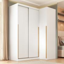 Guarda-Roupa Modular de Canto 2 Peças 3 Portas com 2 Portas de Correr Jade CabeCasa MadeiraOriginals Branco/Fosco Guarda-Roupa Modular de Canto 2 Peças 3 Portas com 2 Portas de Correr Jade CabeCasa MadeiraOriginals Branco/Fosco