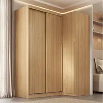 Guarda-roupa Modular de Canto 2 Peças 3 Portas com 2 Portas de Correr Jade CabeCasa MadeiraOriginals