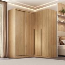 Guarda-roupa Modular de Canto 2 Peças 4 Portas com 2 Portas de Correr Jade CabeCasa MadeiraOriginals Avelã Guarda-roupa Modular de Canto 2 Peças 4 Portas com 2 Portas de Correr Jade CabeCasa MadeiraOriginals Avelã