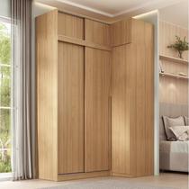 Guarda-roupa Modular de Canto 4 Peças 6 Portas com 4 Portas de Correr Jade CabeCasa MadeiraOriginals Avelã