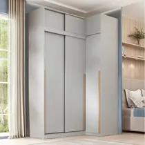 Guarda-roupa Modular de Canto 4 Peças 6 Portas com 4 Portas de Correr Jade CabeCasa MadeiraOriginals