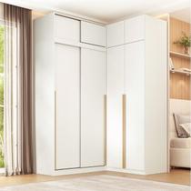 Guarda Roupa Modular de Canto 4 Peças 8 Portas com 4 Portas de Correr Jade CabeCasa MadeiraOriginals Madeiramadeira Branco/Fosco