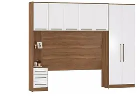 Guarda-roupa Modular De Casal Irlanda Para Cama Box 158cm 7 Portas 6 Gavetas - Amendola Branco