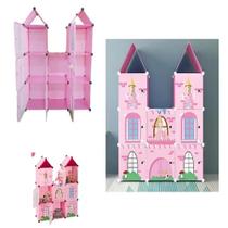 Guarda roupa modular infantil armario organizador princesas decorativo brinquedos castelo estante