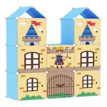 Guarda Roupa Modular Infantil Tema Castelo 8 Portas de Bater Plástico Amarelo Yeet Guarda Roupa Modular Infantil Tema Castelo 8 Portas de Bater Plástico Amarelo Yeet