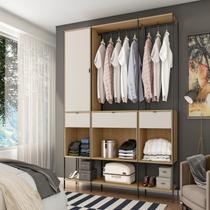 Guarda-roupa Módulo Closet para Casal de Ferro 1 Porta 3 Gavetas 8 Prateleiras 200x206 Cm Veneza