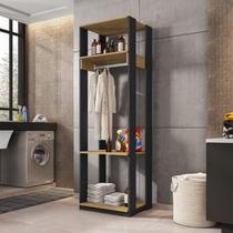 Guarda Roupa Módulo para Closet 1 Cabideiro 3 Prateleiras Titan Espresso Móveis