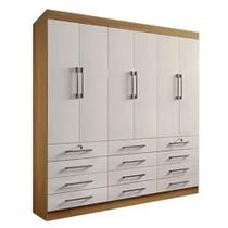 Guarda Roupa Mônaco Casal 6 Portas 12 Gavetas Cor Cinamomo Off White Guarda Roupa Mônaco Casal 6 Portas 12 Gavetas Cor Cinamomo Off White