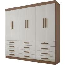 Guarda Roupa Mônaco Plus Castanho Off White 6 Portas 12 Gavetas DDoro D Doro Móveis Guarda Roupa Mônaco Plus Castanho Off White 6 Portas 12 Gavetas DDoro D Doro Móveis