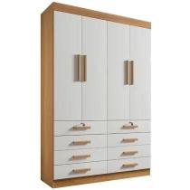 Guarda Roupa Mônaco Plus Cinamomo Off White 4 Portas 8 Gavetas DDoro D Doro Móveis