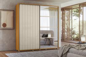 Guarda Roupa Monet Espelho Cabideiro Extensível-Cinamomo/Off